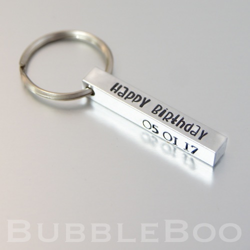 Personalised square keyring
