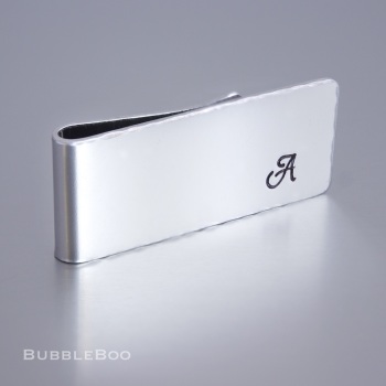 Personalised Money Clip with Monogrammed Initial - Gift boxed