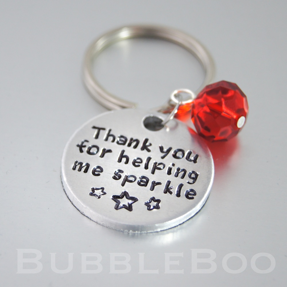 Teacher Gift Keyring  - Thank you for helping me sparkle