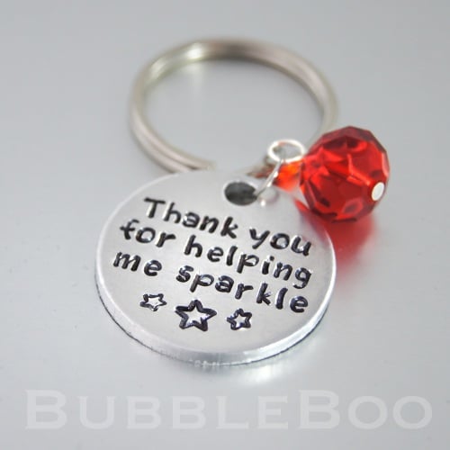 Teacher Gift Keyring - Thank you for helping me sparkle