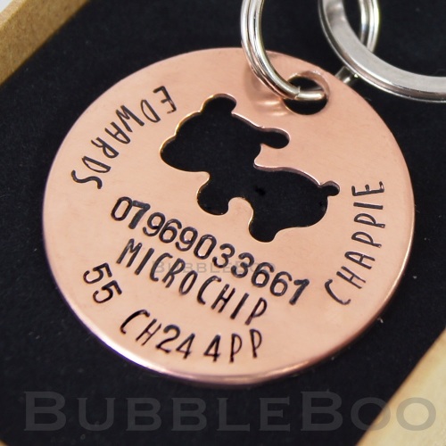 Pet Dog Name Tag with optional matching owner necklace.