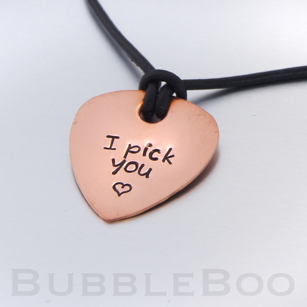 Personalised Copper Guitar Pick Necklace