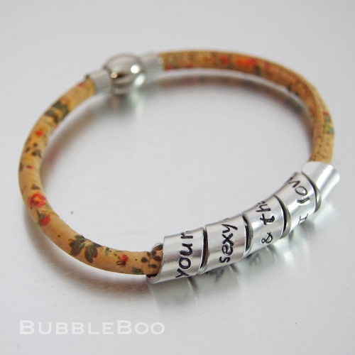 Spring Flowers Vegan Secret Message personalised bracelet