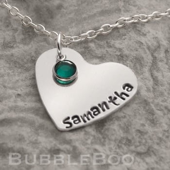 Stamped Aluminium Heart Necklace
