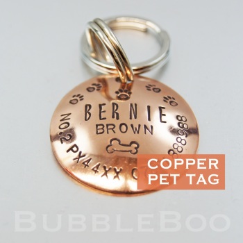 Pet Name Tag with Pawprints and Bone.