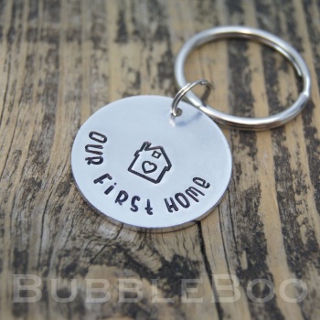 Our 1st Home Keyring. Gift for First Time Home Owner.