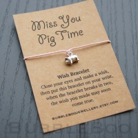 Miss You Pig Time Wish Bracelet