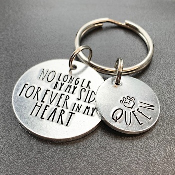 Pet Memorial Keyring. No Longer By My Side Forever In My Heart.