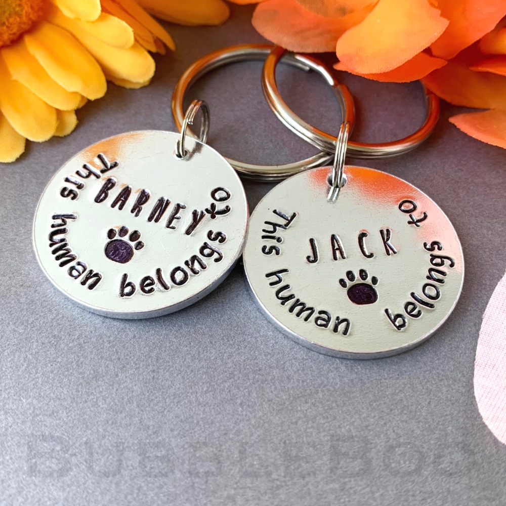 This Human belongs to Keyring, personalised with pet your name.