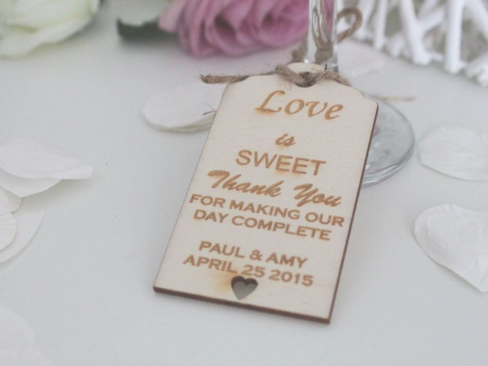 Wooden Wedding Favour Tags Personalised