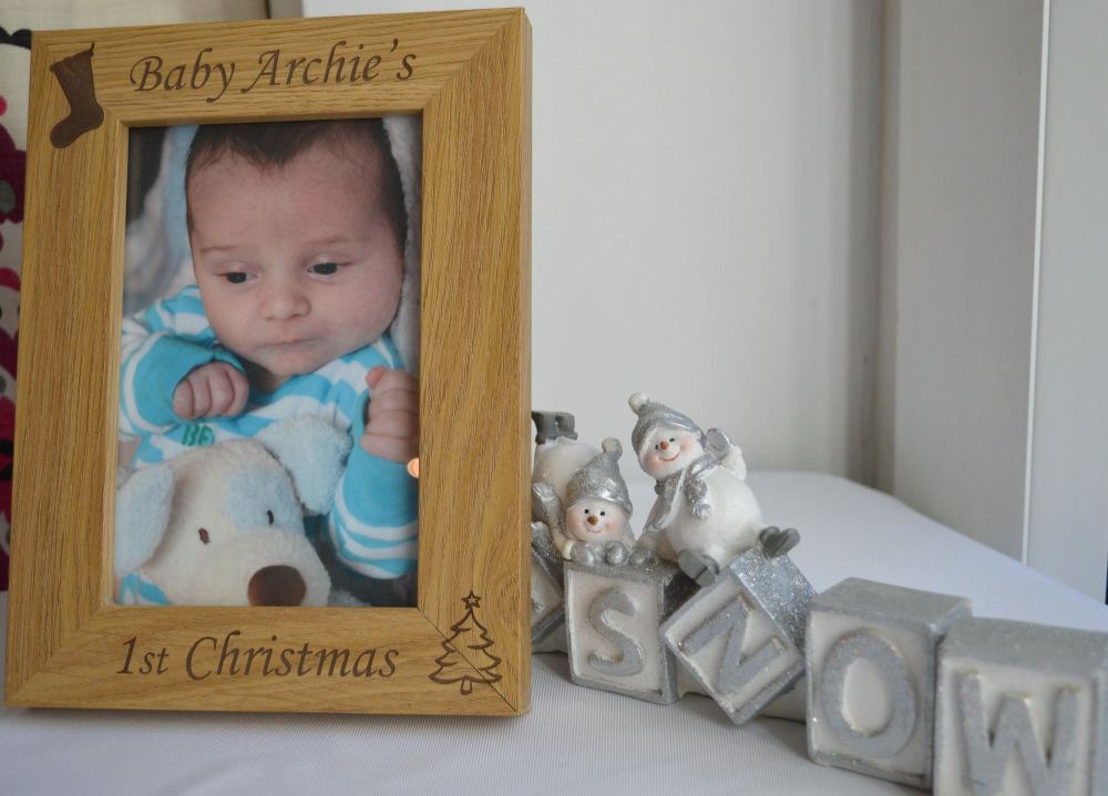 Personalised Baby's 1st Christmas Photo Frame