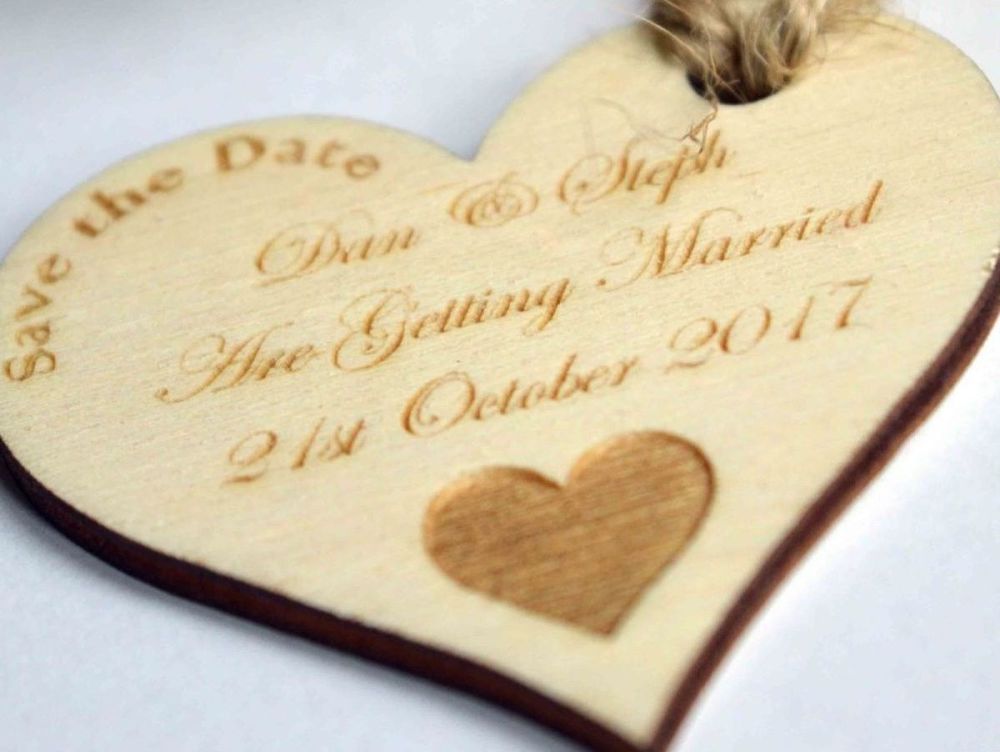 Save The Date Rustic Heart Shaped Tags