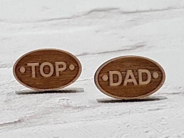 Top Dad Wooden Cufflinks