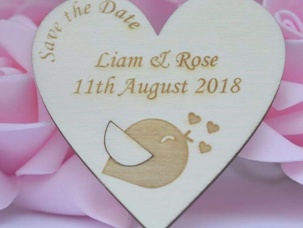 Heart Shaped Wedding Save The Date Magnets 