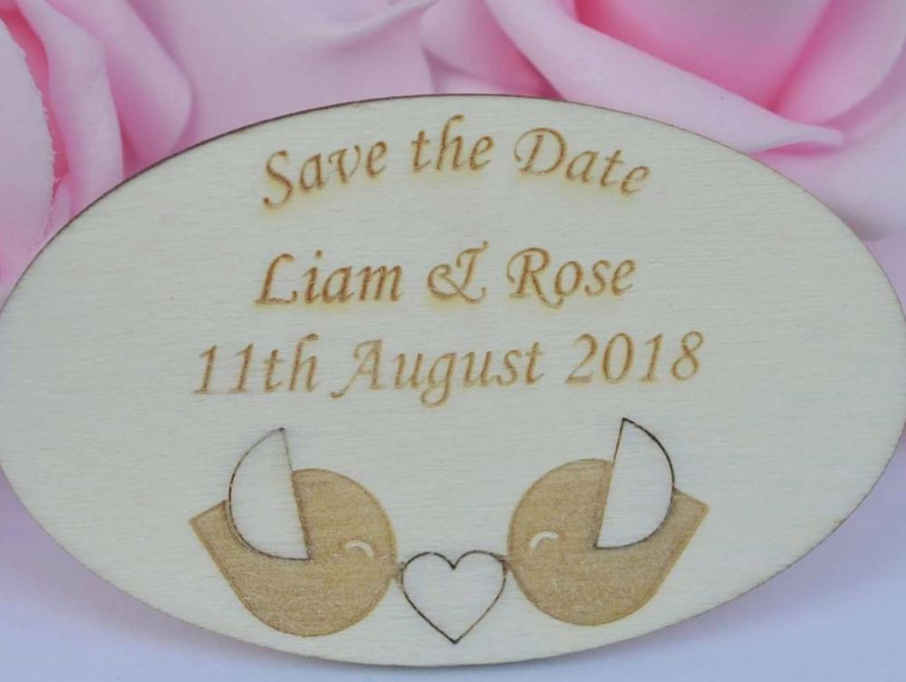 Oval Shaped Wedding Save The Date Magnets