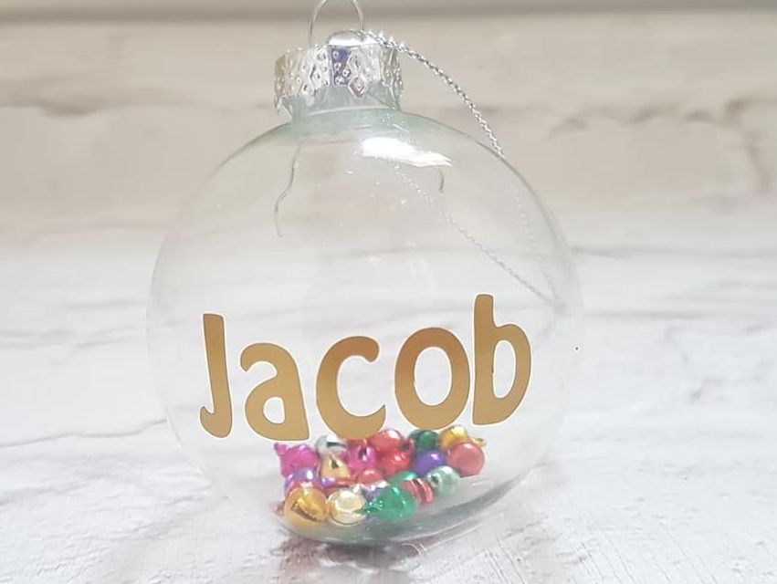 Personalised Christmas Bauble With Mini Bells