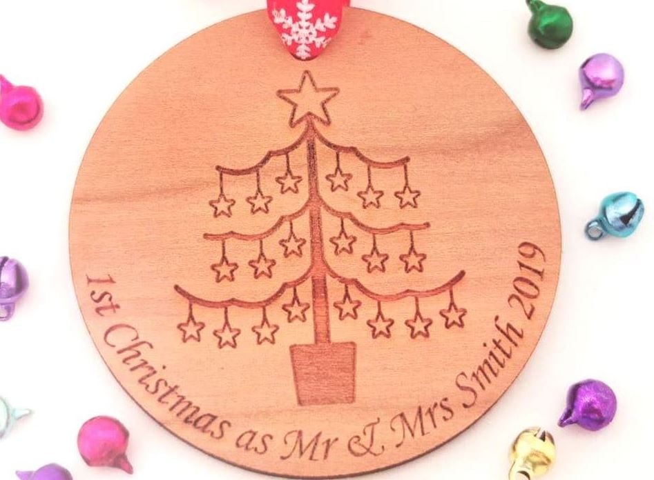 Personalised 1st Christmas As Mr & Mrs Bauble