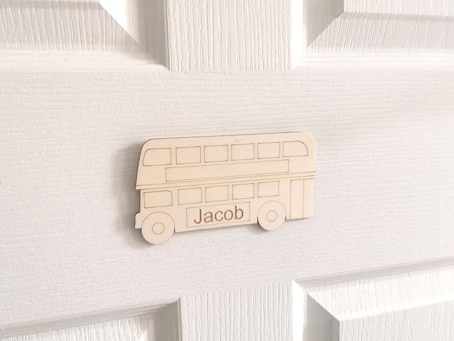 Children's Personalised Bus Door Plaque