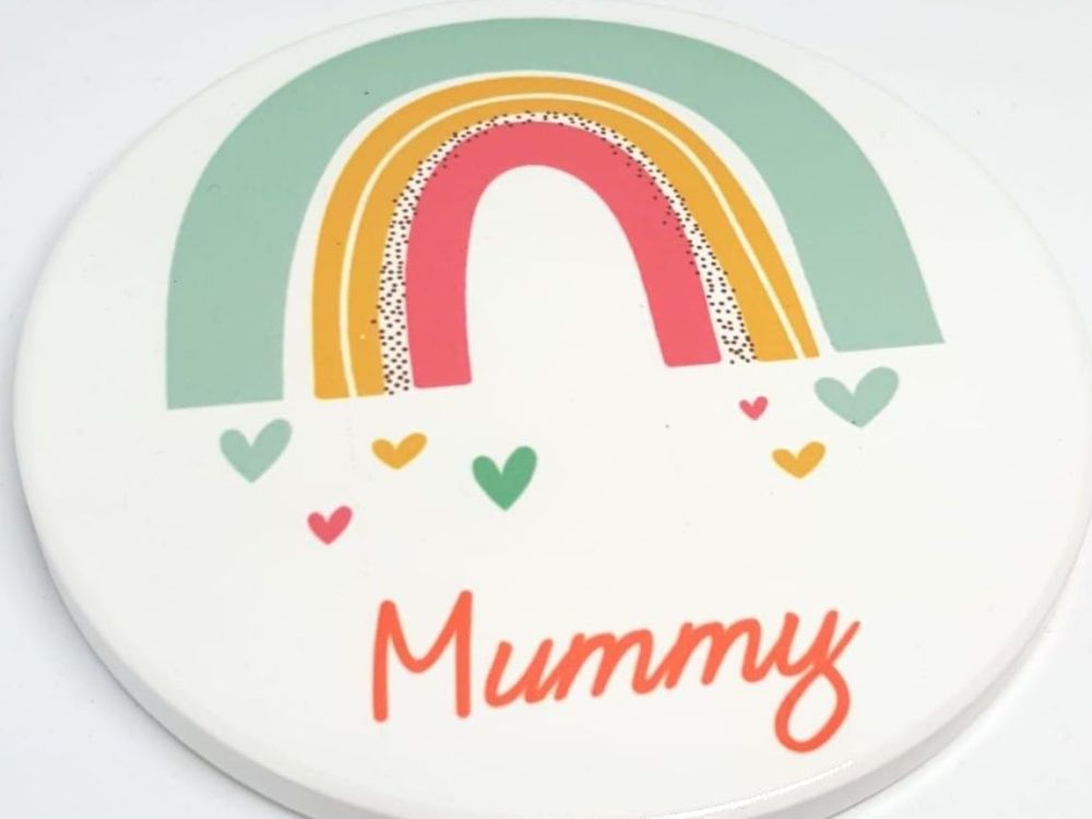 Personalised Rainbow Ceramic Coaster