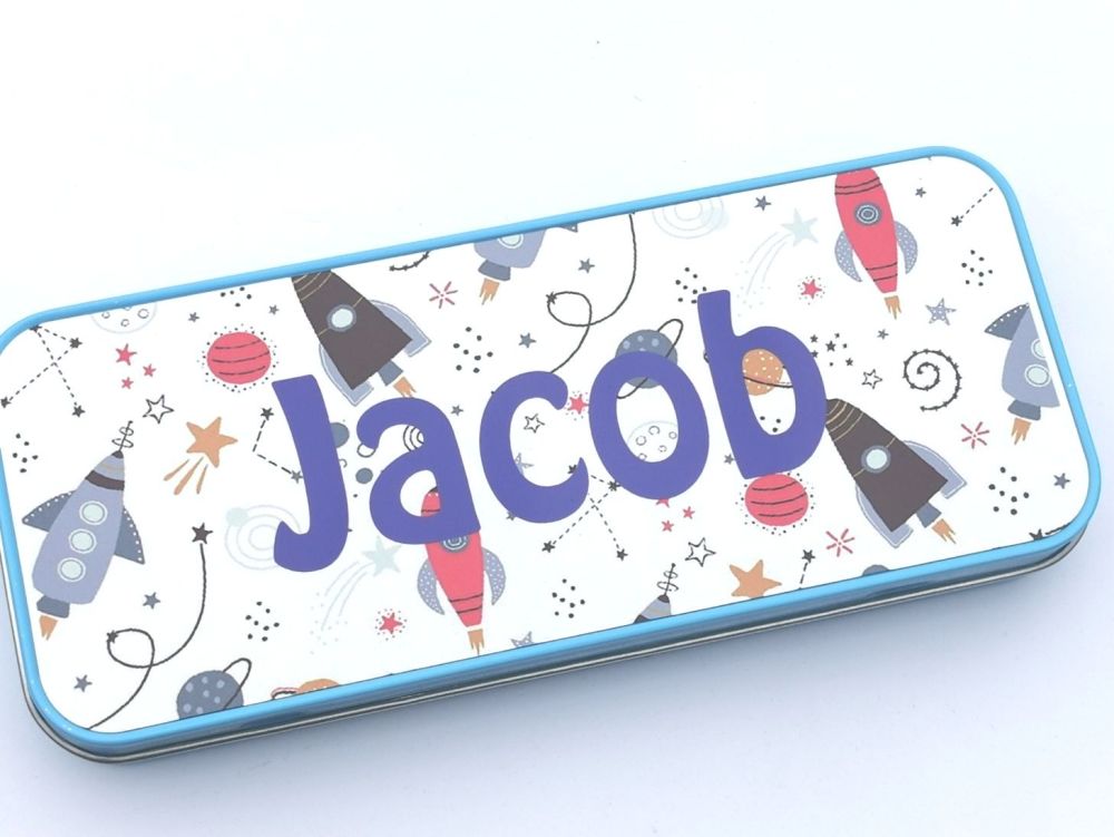 Personalised Space Pencil Case Tin
