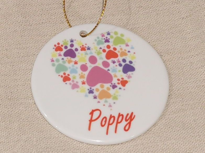 Personalised Paw Print Hanging Ornament