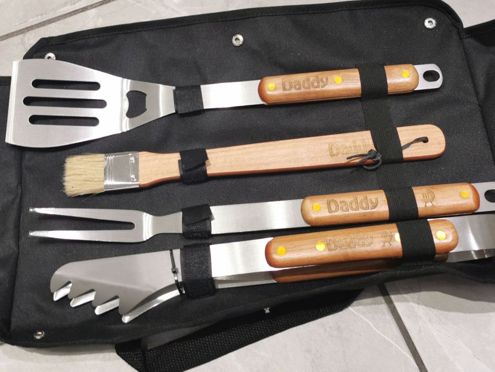 Personalised BBQ Tool Set With Carry Case