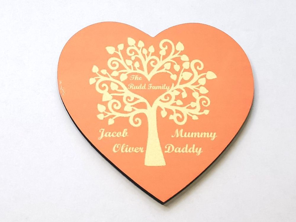 Family Tree Heart Coaster