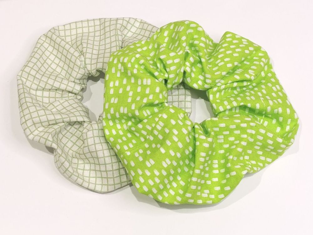 Lime Green Hair Scrunchie Set