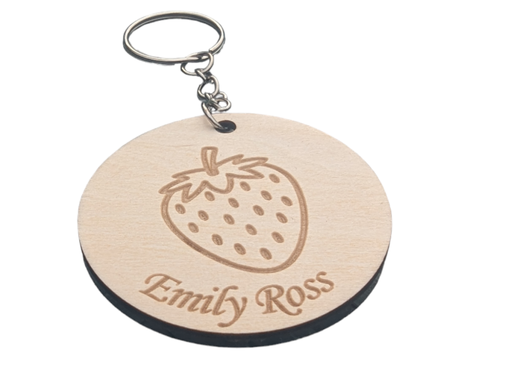 Strawberry Name Bag Tag Keyring