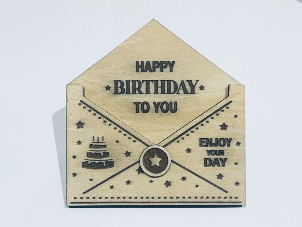 Wooden Birthday Gift Card Holder – Envelope Design