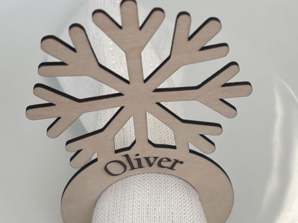Personalized Wooden Christmas Napkin Rings