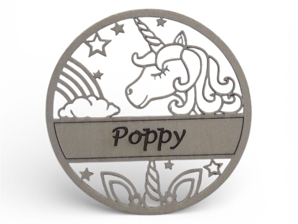 Personalised Unicorn Wooden Door Sign