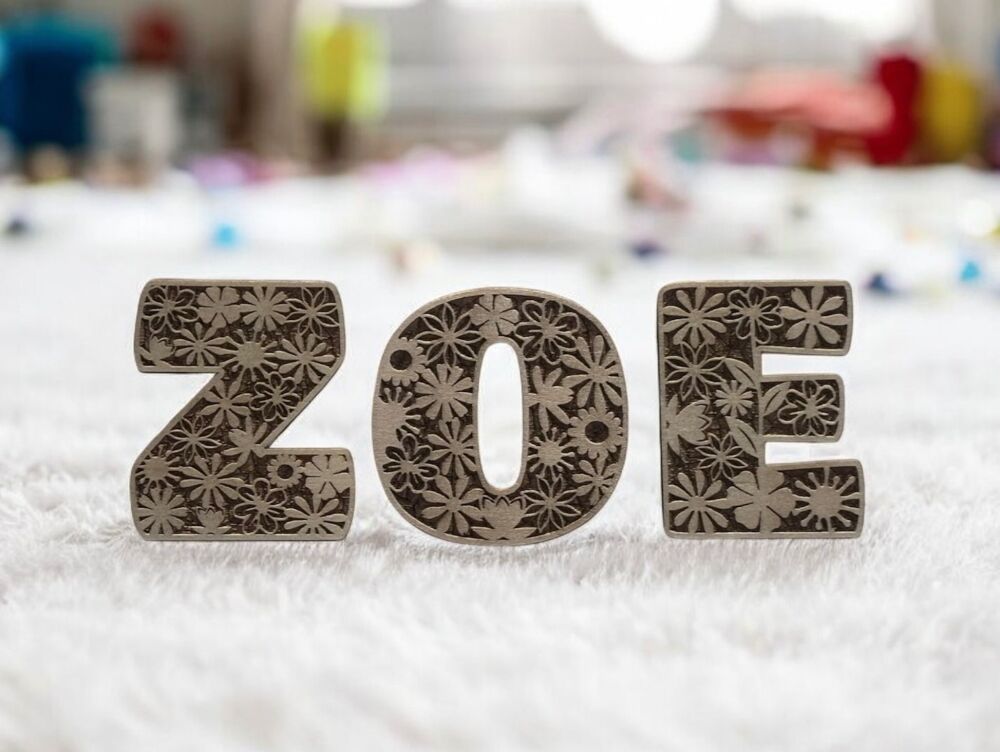 Children's Flower Design Door Letters