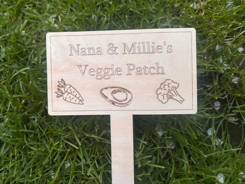 Personalised Veggie Patch Wooden Sign