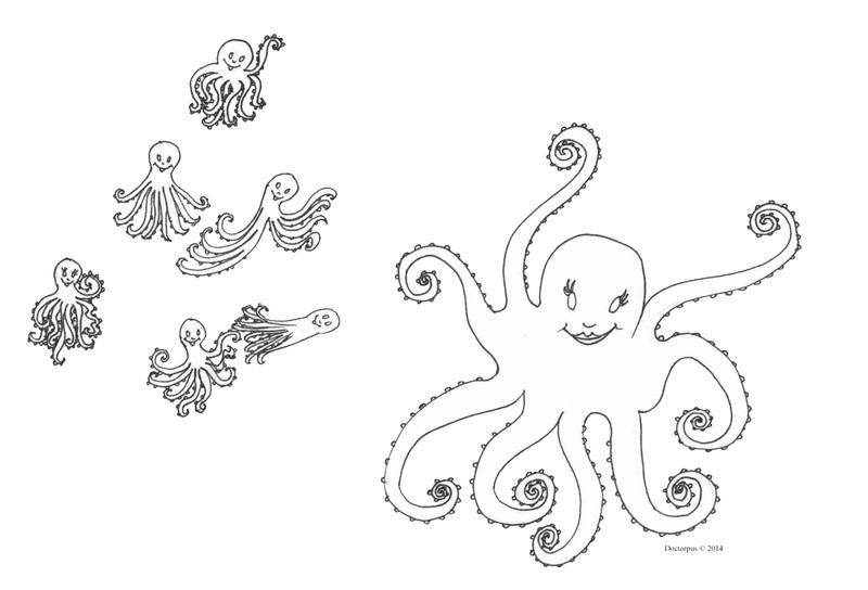 Mummy Octo babies colouring