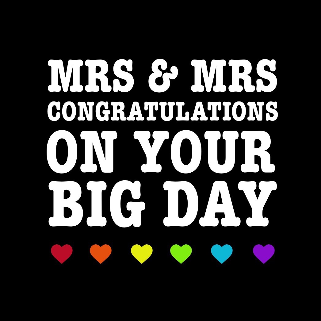 Mrs & Mrs congratulations on your big day card M&Mrs305 - G0057
