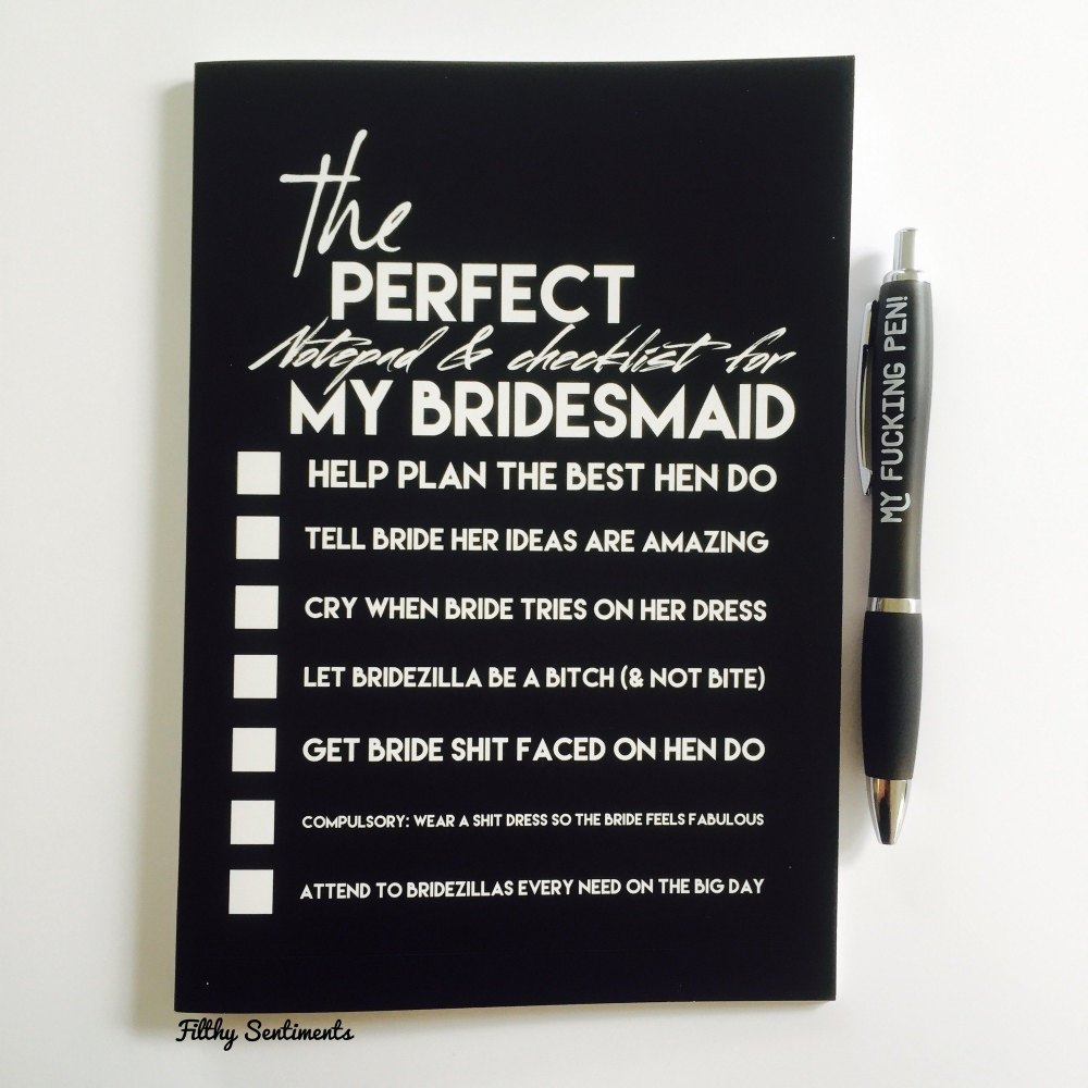Bridesmaid notebook 