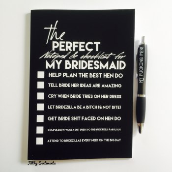 Bridesmaid notebook - D00012