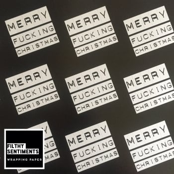 Merry Fucking Christmas wrapping paper & gift tags - Pack of 2 D00050