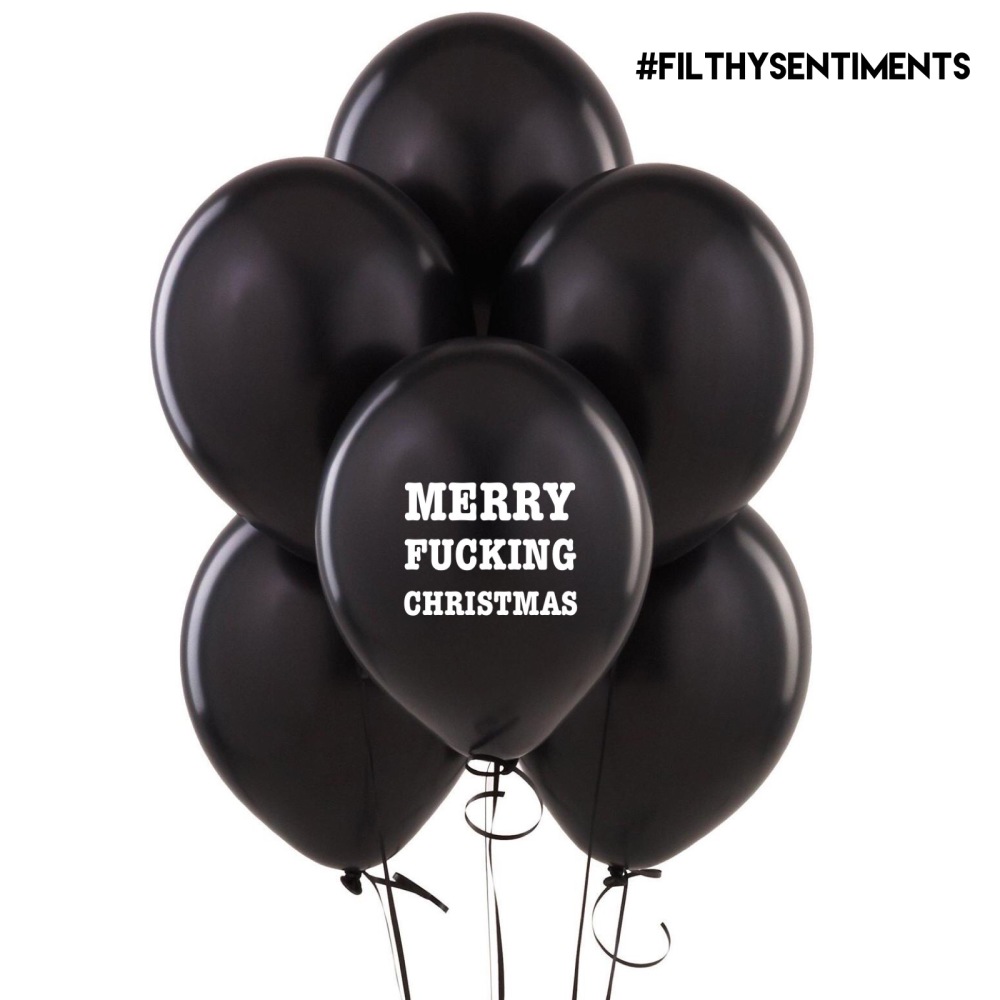 MERRY FUCKING CHRISTMAS BALLOONS (Pack of 5) D02