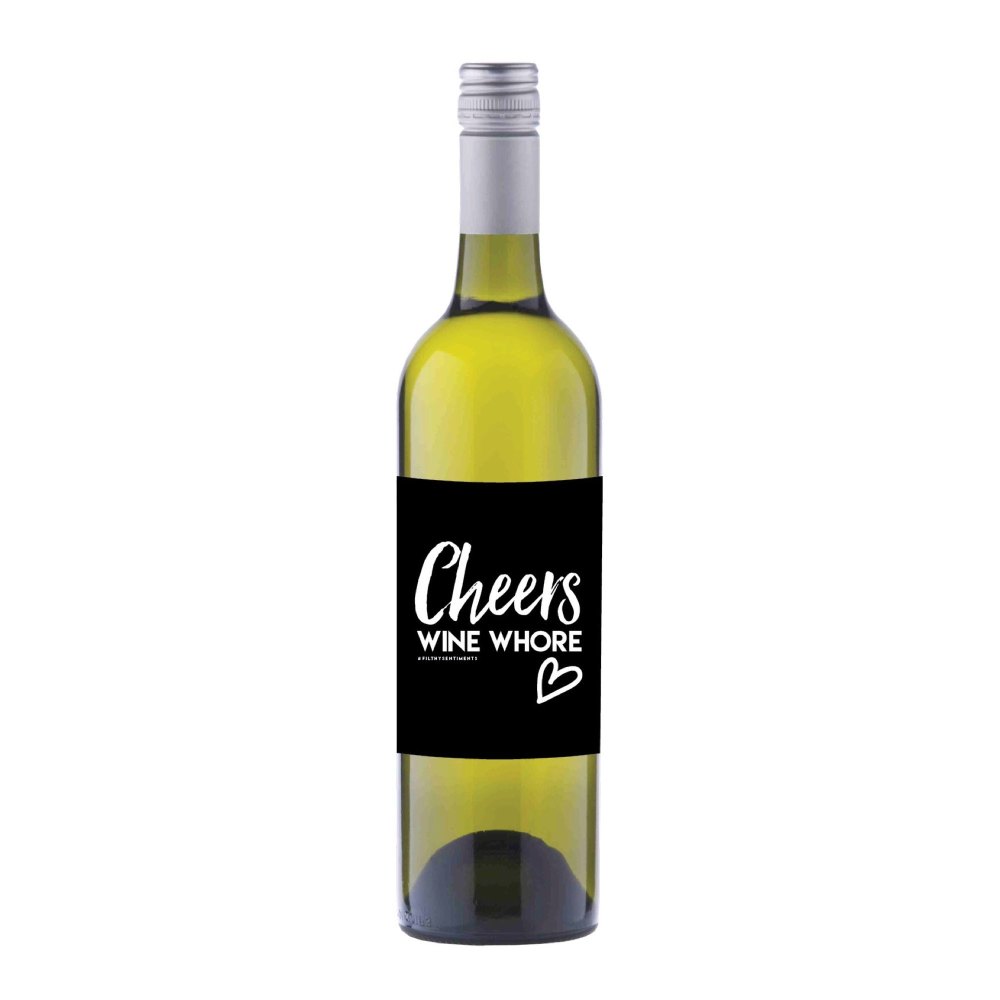 Cheers Wine Whore Wine label sticker - WL06