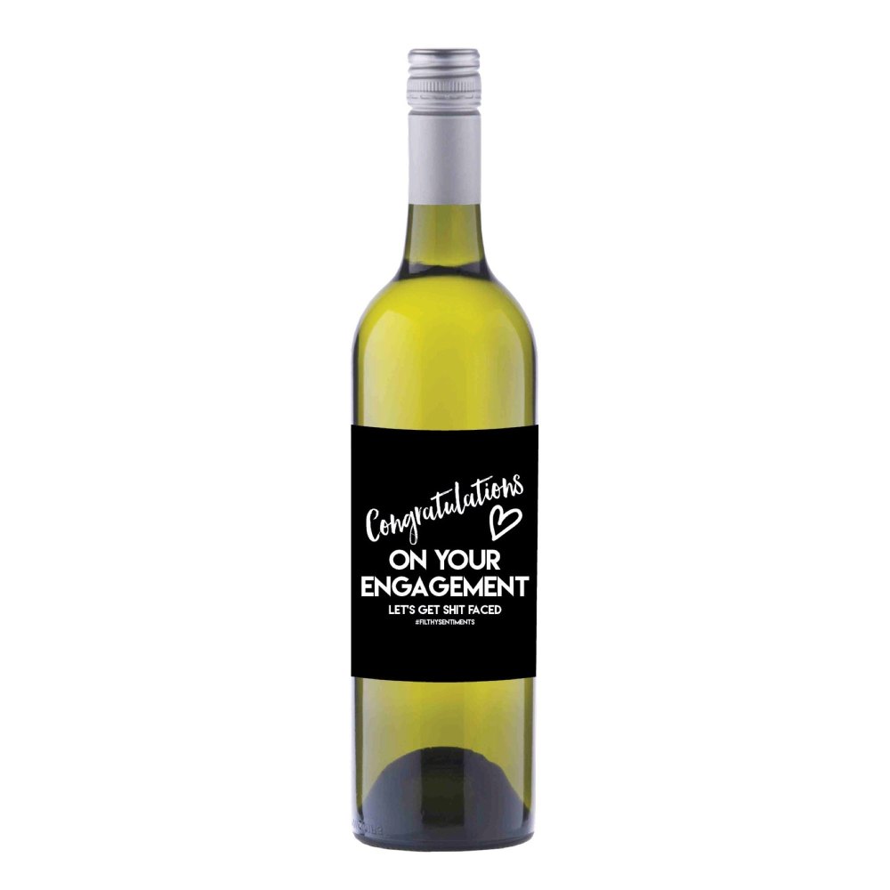 Engagement Wine label sticker - WL017