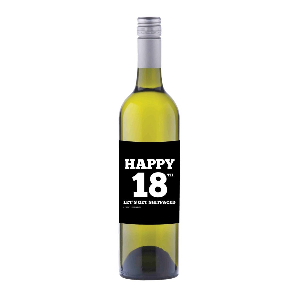 Happy 18th Wine label sticker - WL011