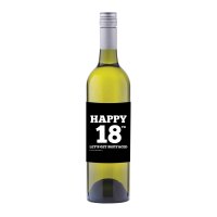 Happy 18th Wine label sticker - WL011 - E34