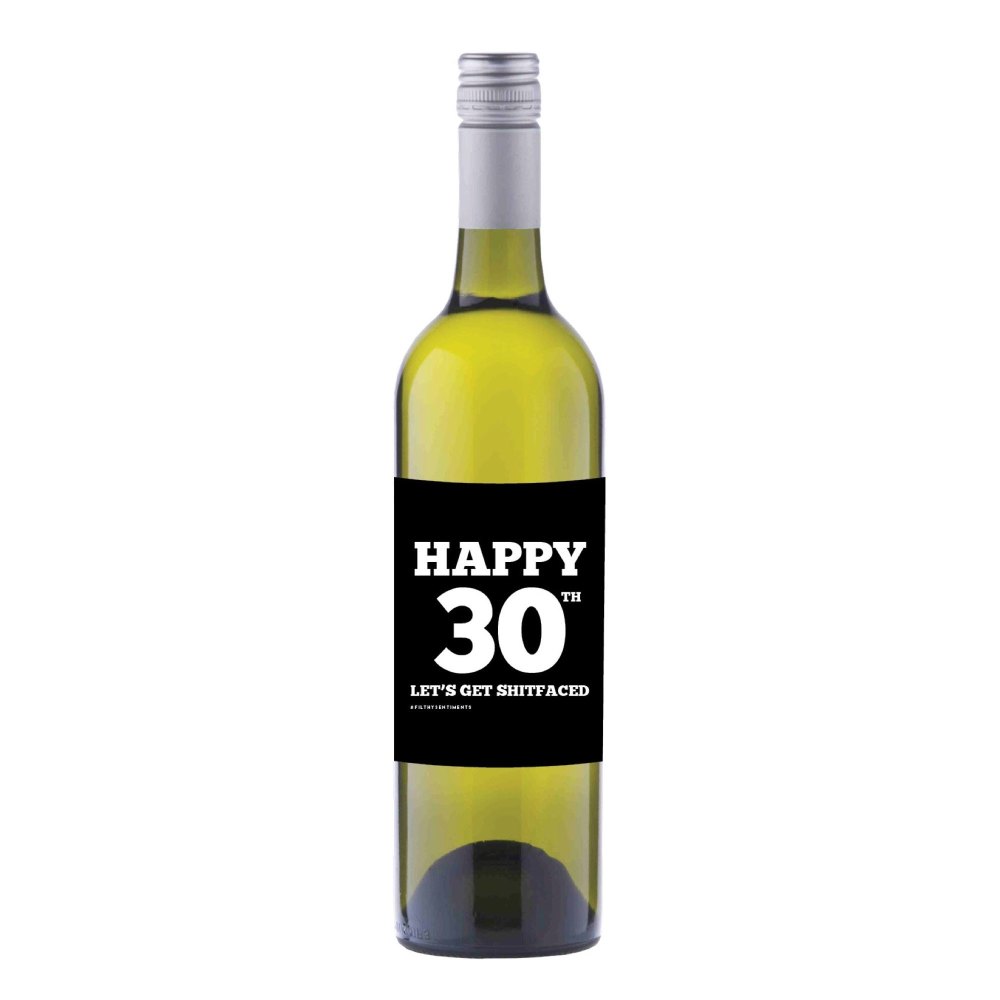 Happy 30th Wine label sticker - WL013
