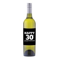 Happy 30th Wine label sticker - WL013 - E34