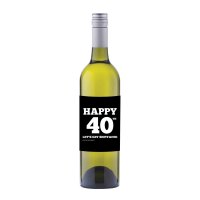 Happy 40th Wine label sticker - WL014 F00023