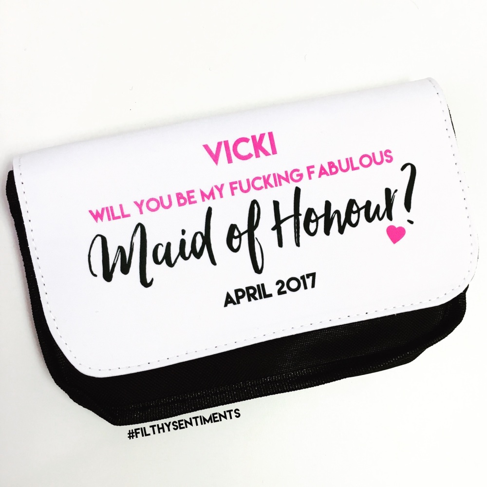 Will you be my MAID OF HONOUR? Make up bag