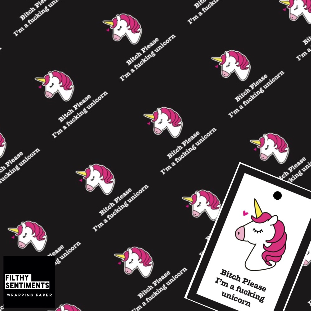 UNICORN wrapping paper & gift tags - Pack of 2 