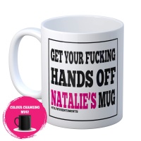 A personalised colour changing mug (pink name) 125